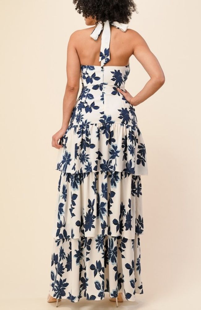 CHLOE TIERED HALTER MAXI – Sweet Peach Boutique