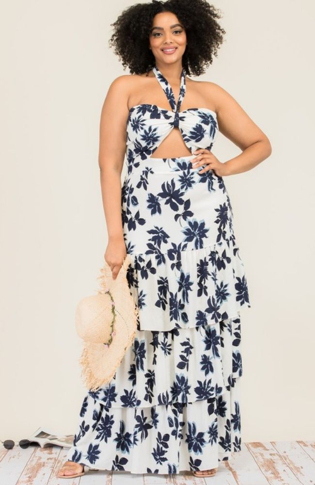 chloe halter maxi dress CHLOE TIERED HALTER MAXI