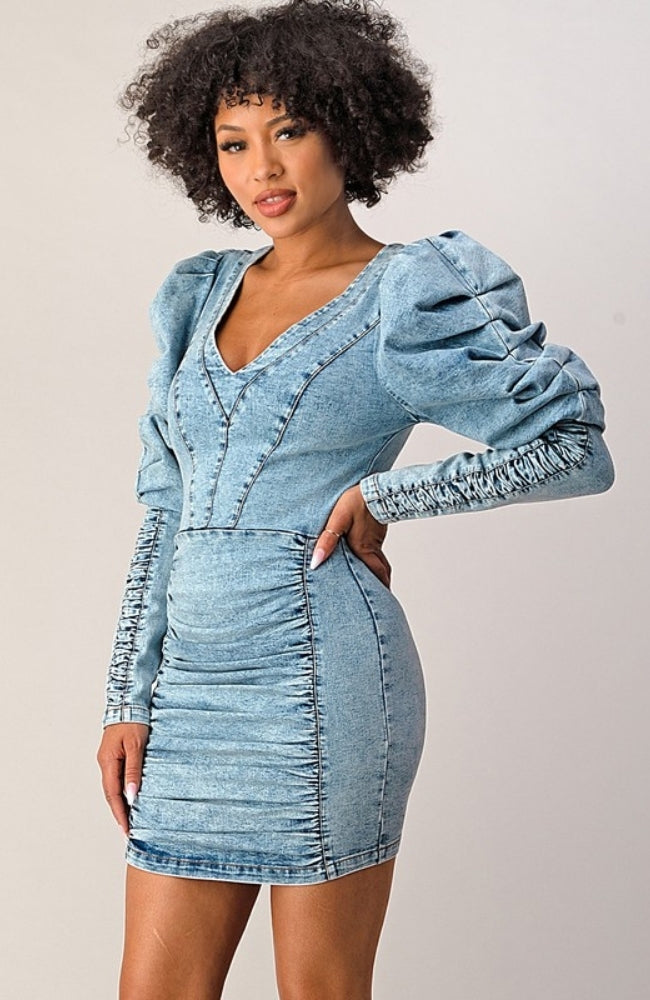 AMAI DENIM MINI DRESS