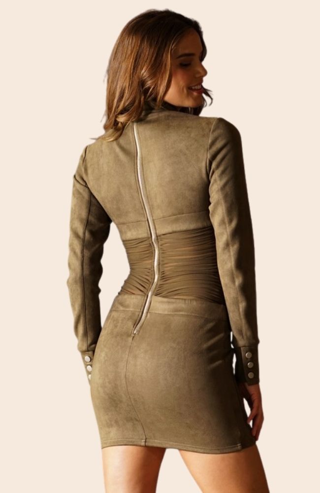 fitted lace wedding dress INDIE SUEDE MINI DRESS – Sweet Peach Boutique