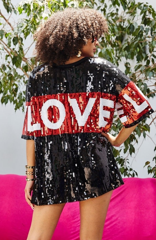 sequin tunic mini dress Glitter Sequin Mini Party Dress / Sparkly Dress Tunic Style With Sequins / Long Sleeve Sequin Mini Dress / Maxi Top Oversize / New Eve Dress