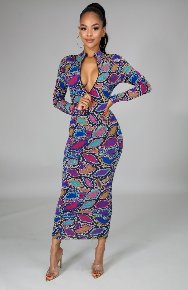 long sleeve snake print midi dress MINKA SNAKE PRINT MIDI DRESS – Sweet Peach Boutique