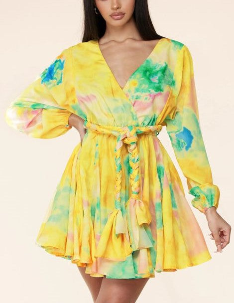 long sleeve tie dye mini dress SPRING TIE DYE MINI DRESS – Sweet Peach Boutique